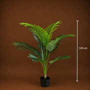 Planta Artificială Copac Tip Palmier Kentia, 12 frunze, 120 cm, Verde, cu Ghiveci