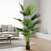 Plantă Artificială Tip Palmier Livistona Evantai, 15 frunze, 200 cm, Verde