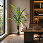 Planta Artificială Copac Tip Palmier Regal, 180 cm, 10 frunze, Verde, cu Ghiveci