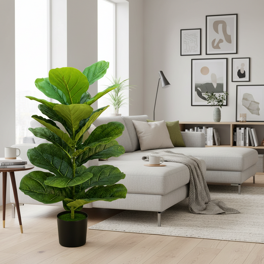 Planta Artificială Copac Tip Smochin, 70 cm, Verde, cu Ghiveci