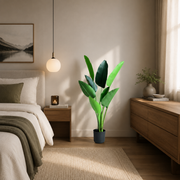 Plantă Artificială Tip Strelitzia Nicolai(Pasărea Paradisului), 120 cm, 8 frunze, Verde