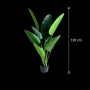 Plantă Artificială Tip Strelitzia Nicolai(Pasărea Paradisului), 120 cm, 8 frunze, Verde