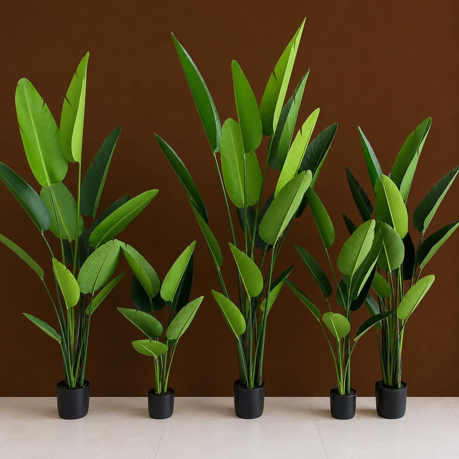 Plantă Artificială Tip Strelitzia Nicolai(Pasărea Paradisului), 180 cm, 13 frunze, Verde