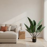 Plantă Artificială Tip Alocasia Cu Frunze Late, 100 cm, Verde