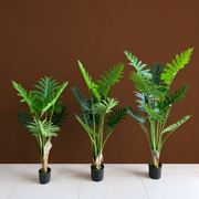 Plantă Artificială Tip Filodendron, 6 frunze, 120 cm, Verde