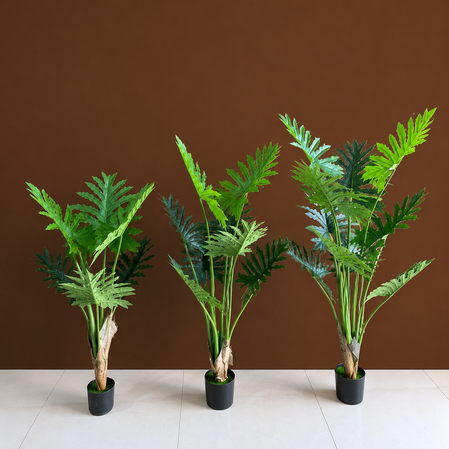 Plantă Artificială Tip Filodendron, 6 frunze, 120 cm, Verde