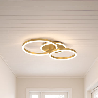 LED Chandelier with Remote Control RINOVA 66W, 2 Circles, Cold/Warm/Neutral Light, Dimmable, Shiny Gold LED Chandeliers with Remote Control Default Title Alessandro Design
