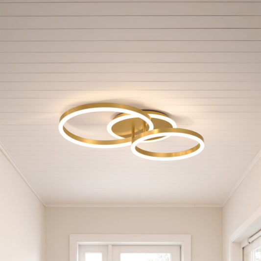 LED Chandelier with Remote Control RINOVA 66W, 2 Circles, Cold/Warm/Neutral Light, Dimmable, Shiny Gold LED Chandeliers with Remote Control Default Title Alessandro Design