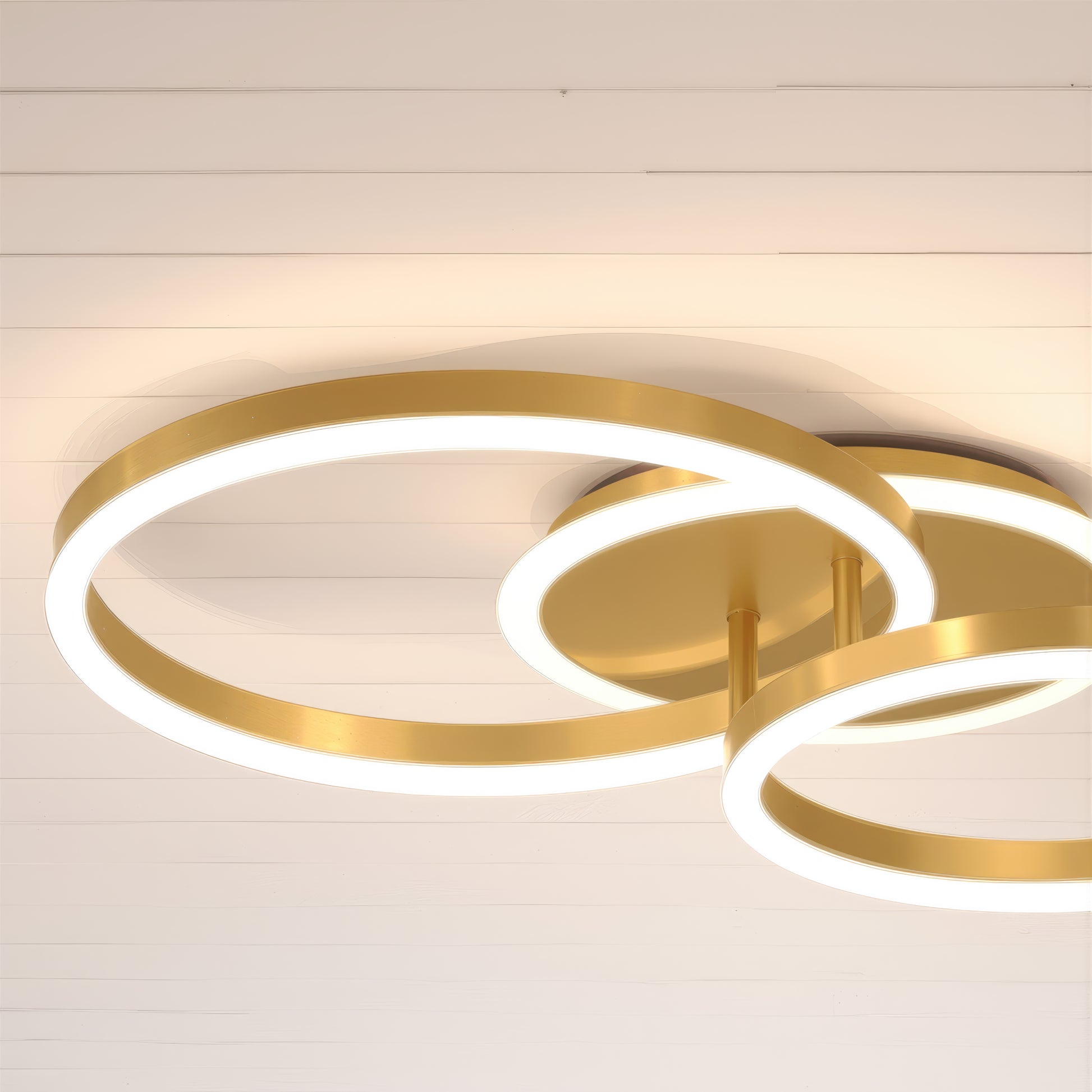 LED Chandelier with Remote Control RINOVA 66W, 2 Circles, Cold/Warm/Neutral Light, Dimmable, Shiny Gold LED Chandeliers with Remote Control Default Title Alessandro Design