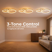 LED Chandelier with Remote Control RINOVA 66W, 2 Circles, Cold/Warm/Neutral Light, Dimmable, Shiny Gold LED Chandeliers with Remote Control Default Title Alessandro Design