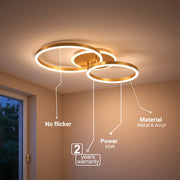 LED Chandelier with Remote Control RINOVA 66W, 2 Circles, Cold/Warm/Neutral Light, Dimmable, Shiny Gold LED Chandeliers with Remote Control Default Title Alessandro Design