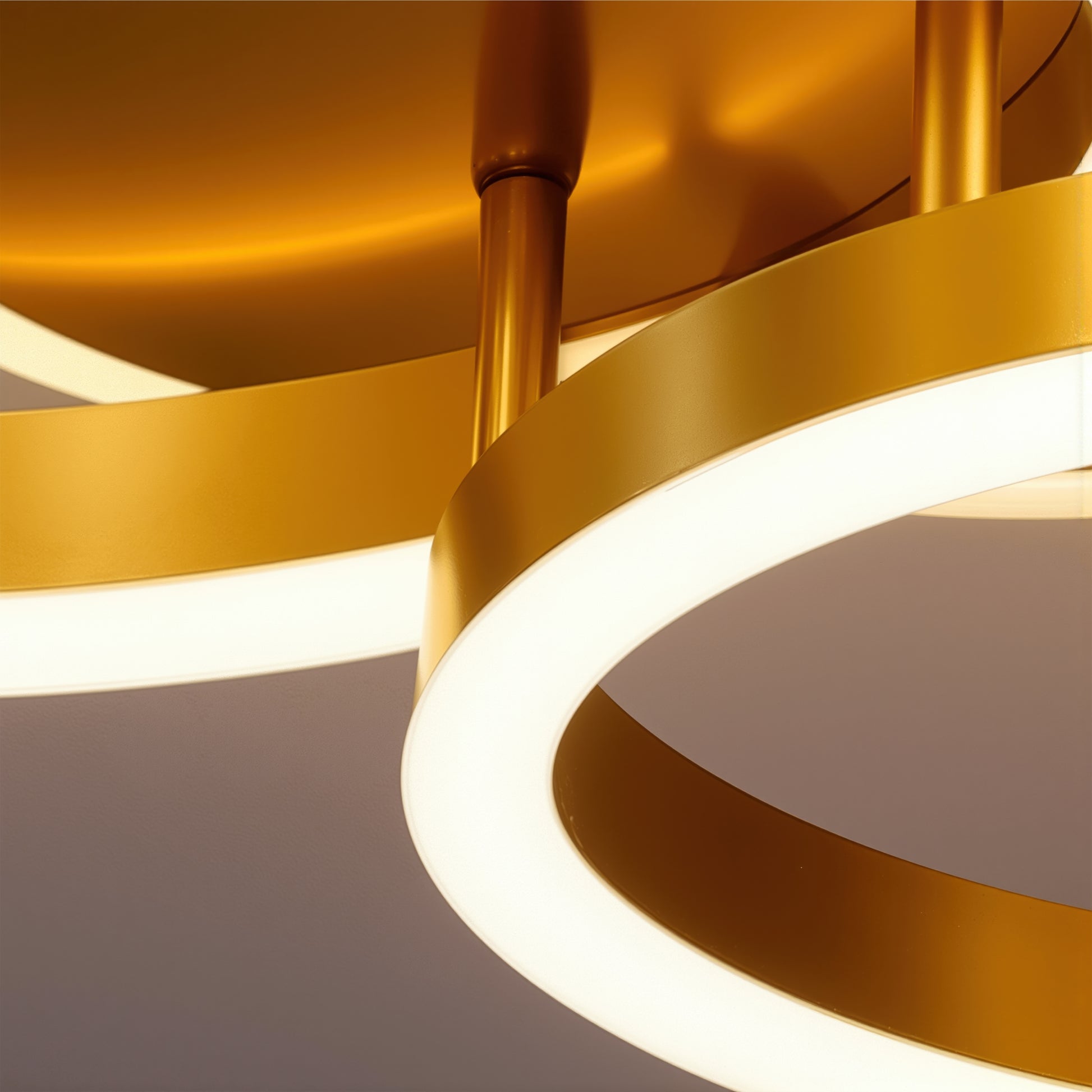 LED Chandelier with Remote Control RINOVA 66W, 2 Circles, Cold/Warm/Neutral Light, Dimmable, Shiny Gold LED Chandeliers with Remote Control Default Title Alessandro Design