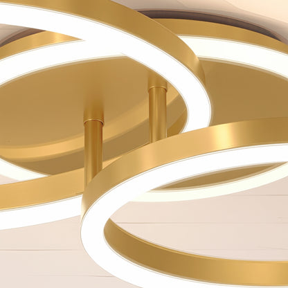 LED Chandelier with Remote Control RINOVA 66W, 2 Circles, Cold/Warm/Neutral Light, Dimmable, Shiny Gold LED Chandeliers with Remote Control Default Title Alessandro Design