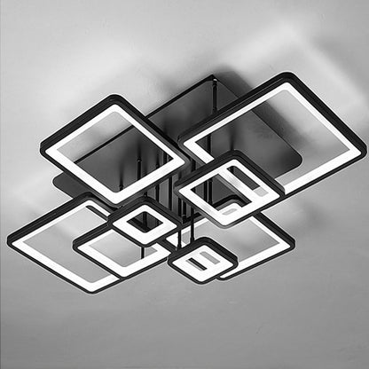 LED Chandelier with remote control ELLA 186W, 8 Squares, Cold/Warm/Neutral light, Dimmable, Black LED Chandeliers with Remote Control Default Title Alessandro Design