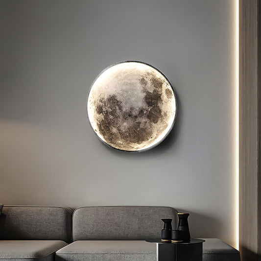 Decorative LED Wall Lamp with Remote Control, Moon 34W Diameter 50CM Warm Light Neutral Cold 3000/4000/6000K LED Chandeliers with Remote Control Default Title Alessandro Design