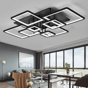 LED Chandelier with remote control ELLA 186W, 8 Squares, Cold/Warm/Neutral light, Dimmable, Black LED Chandeliers with Remote Control Default Title Alessandro Design