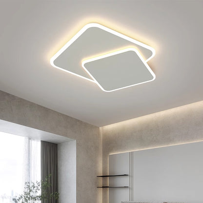 LED chandelier with remote control FUTURA LUMINA 66W, 2 Squares, Cold/Warm/Neutral light, Dimmable, White LED chandelier with remote control Default Title Alessandro Design