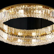 Lustra LED cu telecomanda si cristal VERTUS 18W, 30cm, Cerc, lumina Rece/Calda/Neutra, Dimabila, Auriu Lustre LED cu Telecomanda Default Title Alessandro Design