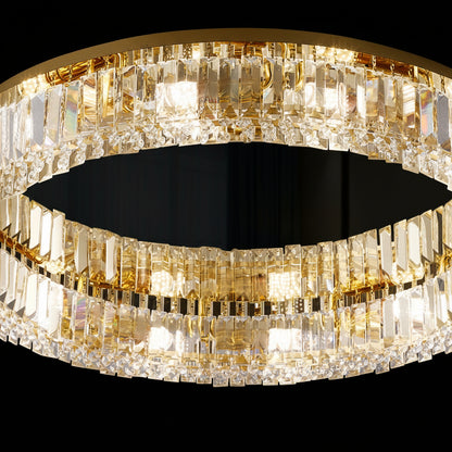 Lustra LED cu telecomanda si cristal VERTUS 18W, 30cm, Cerc, lumina Rece/Calda/Neutra, Dimabila, Auriu Lustre LED cu Telecomanda Default Title Alessandro Design