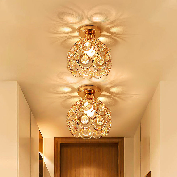 Vera Chandelier, 1xE27, D18H15cm, Gold, Metal and Crystal Classic Chandeliers Default Title Alessandro Design
