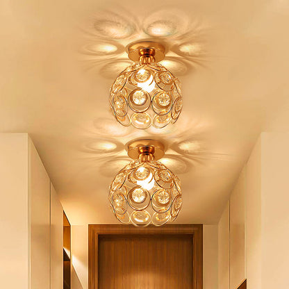 Vera Chandelier, 1xE27, D18H15cm, Gold, Metal and Crystal Classic Chandeliers Default Title Alessandro Design