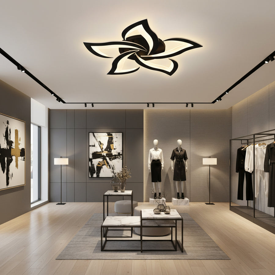 LED Chandelier LT660/5BK, 5 Elements, 54W, Light 3000/4000/6000K, Black, Adjustable Height