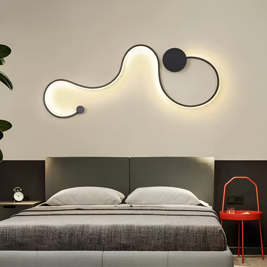 LED wall lamp Delilah 36W Decorative Cold/Warm/Neutral Light Metal and Black Silicone Indoor wall lamps Default Title Alessandro Design