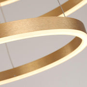 Suspended LED chandelier with remote control CHRISTINE, 41W, 2 Circles, Cold/Warm/Neutral light, Dimmable, Shiny Gold, Height Adjustable LED Chandeliers with Remote Control Default Title Alessandro Design