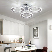 LED chandelier with remote control and crystal ALANUBIS 40W, 3 Circles, Cold/Warm/Neutral light, Dimmable, Shiny Chrome Crystal LED Chandeliers Default Title Alessandro Design