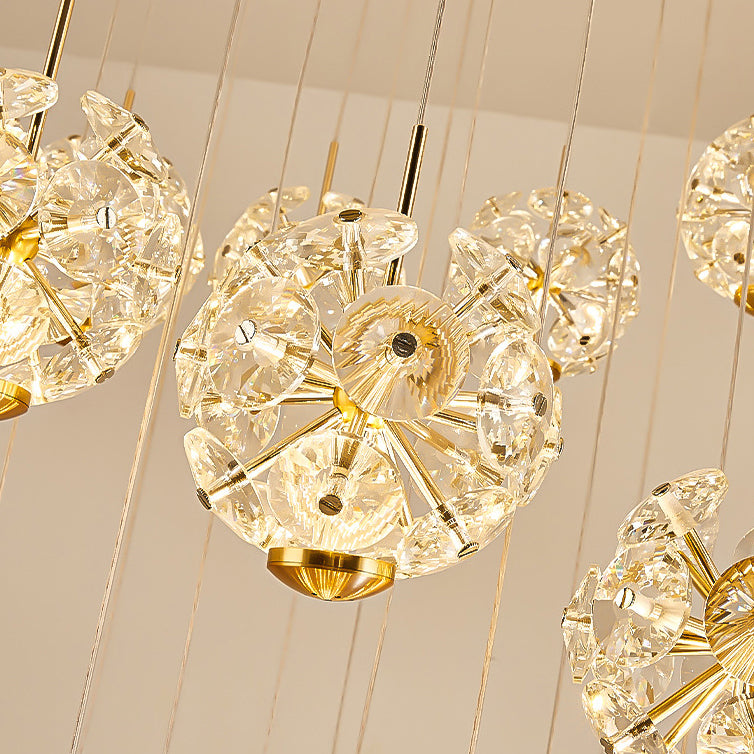 Crystal LED KILKENNY Culmino Chandelier, 144W, Neutral Light, Diameter 60cm, Gold Modern Chandeliers Default Title Alessandro Design