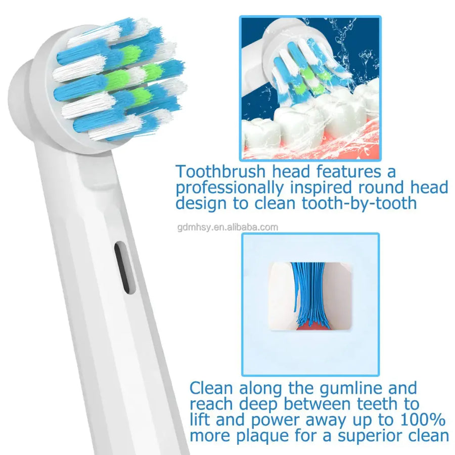Spare toothbrush TB-20, compatible with Oral-B, Cross Action, 4 pcs Personal Care Default Title Alessandro Design