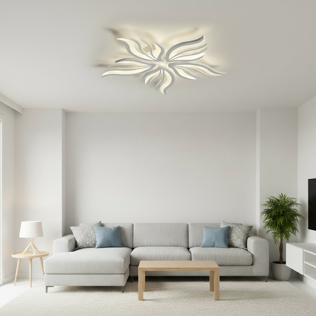 LED chandelier with remote control SAKURA 62W, 5 Petals, Cold/Warm/Neutral light, Dimmable, White LED chandelier with remote control Default Title Alessandro Design