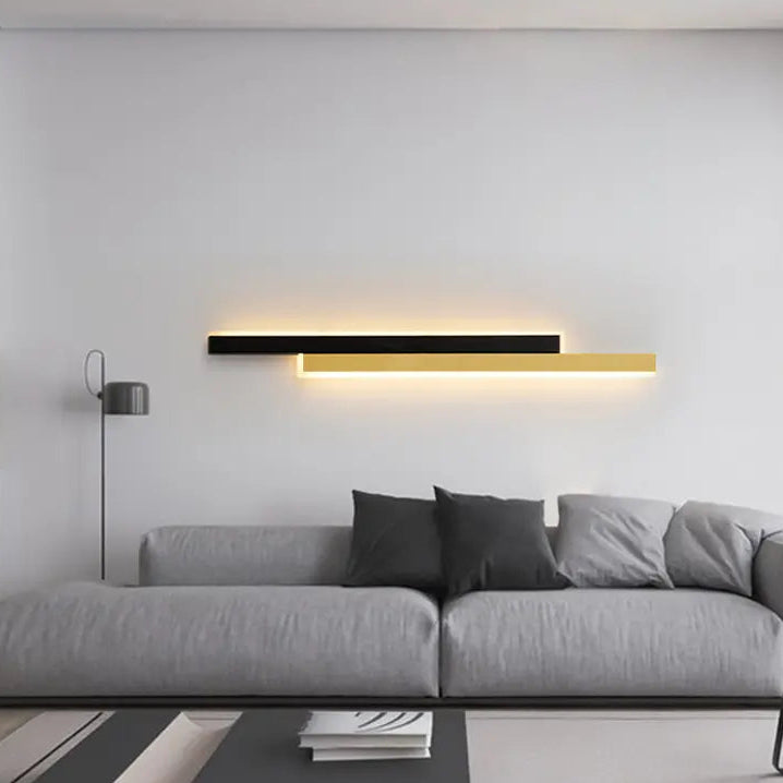 LINIUS LED Chandelier 29W, 2 Elements, Linear, Warm/Neutral/Cold Light, Gold Black Interior wall lights Default Title Alessandro Design