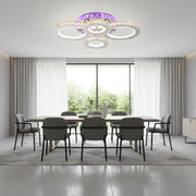 LED chandelier with remote control and crystal NOVA ROTONDA RGB 82W, 4 Circles, Cold/Warm/Neutral light, Dimmable, Chrome LED Chandeliers & Crystals Default Title Alessandro Design