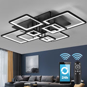 LED Chandelier with remote control ELLA 186W, 8 Squares, Cold/Warm/Neutral light, Dimmable, Black LED Chandeliers with Remote Control Default Title Alessandro Design