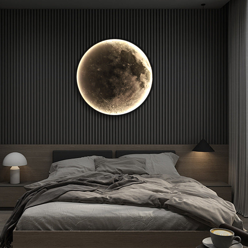 Decorative LED Wall Lamp with Remote Control, Moon 34W Diameter 50CM Warm Light Neutral Cold 3000/4000/6000K LED Chandeliers with Remote Control Default Title Alessandro Design