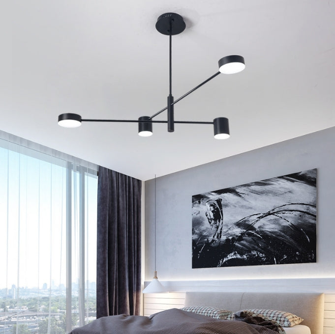 GALIOS LED Chandelier 48W, 4 Elements, Cold/Warm/Neutral light, Black Modern Chandeliers Default Title Alessandro Design