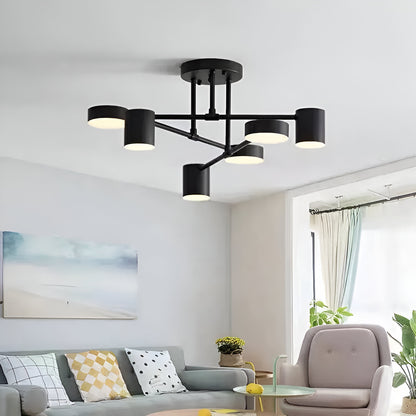 LED Chandelier GALIOS 26W, 6 Elements, Cold/Warm/Neutral light, Black Applied LED Chandeliers Default Title Alessandro Design