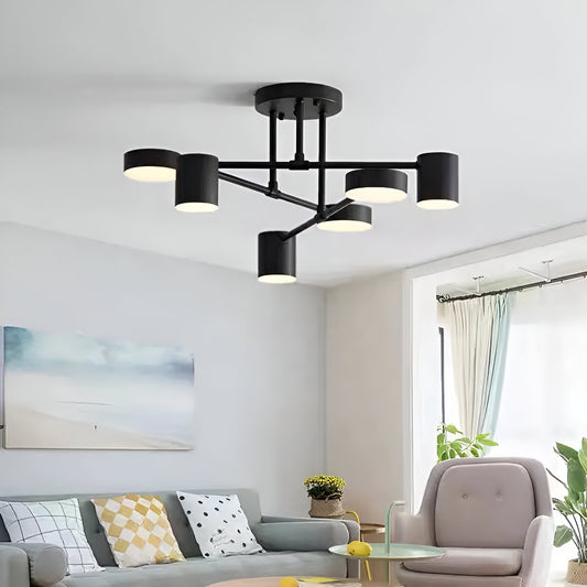 LED Chandelier GALIOS 26W, 6 Elements, Cold/Warm/Neutral light, Black Applied LED Chandeliers Default Title Alessandro Design