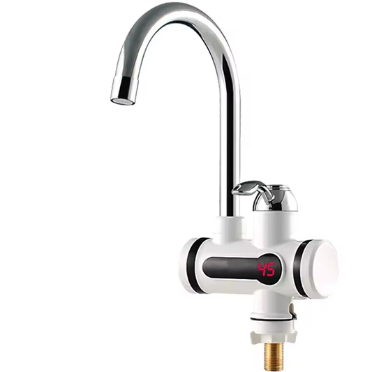 Electric Faucet with Instant Water Heating, LED Temperature Display, Horizontal with Sink/Tub Mount, Power 3000 W, Hot Water 30°C-60°C, White, Z007XDT Kitchen Faucets Default Title Alessandro Design