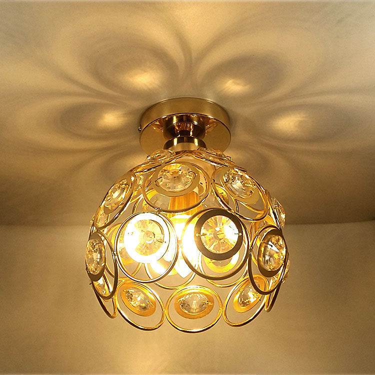 Vera Chandelier, 1xE27, D18H15cm, Gold, Metal and Crystal Classic Chandeliers Default Title Alessandro Design
