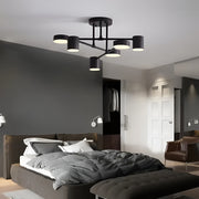 LED Chandelier GALIOS 26W, 6 Elements, Cold/Warm/Neutral light, Black Applied LED Chandeliers Default Title Alessandro Design