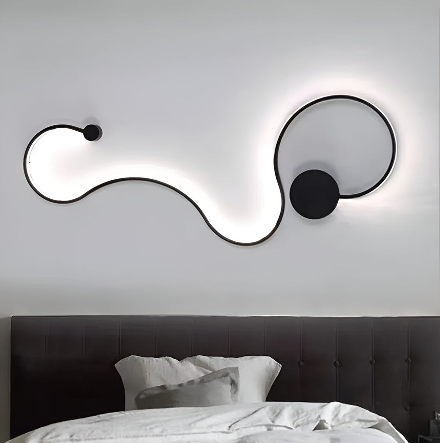 LED wall lamp Delilah 36W Decorative Cold/Warm/Neutral Light Metal and Black Silicone Indoor wall lamps Default Title Alessandro Design