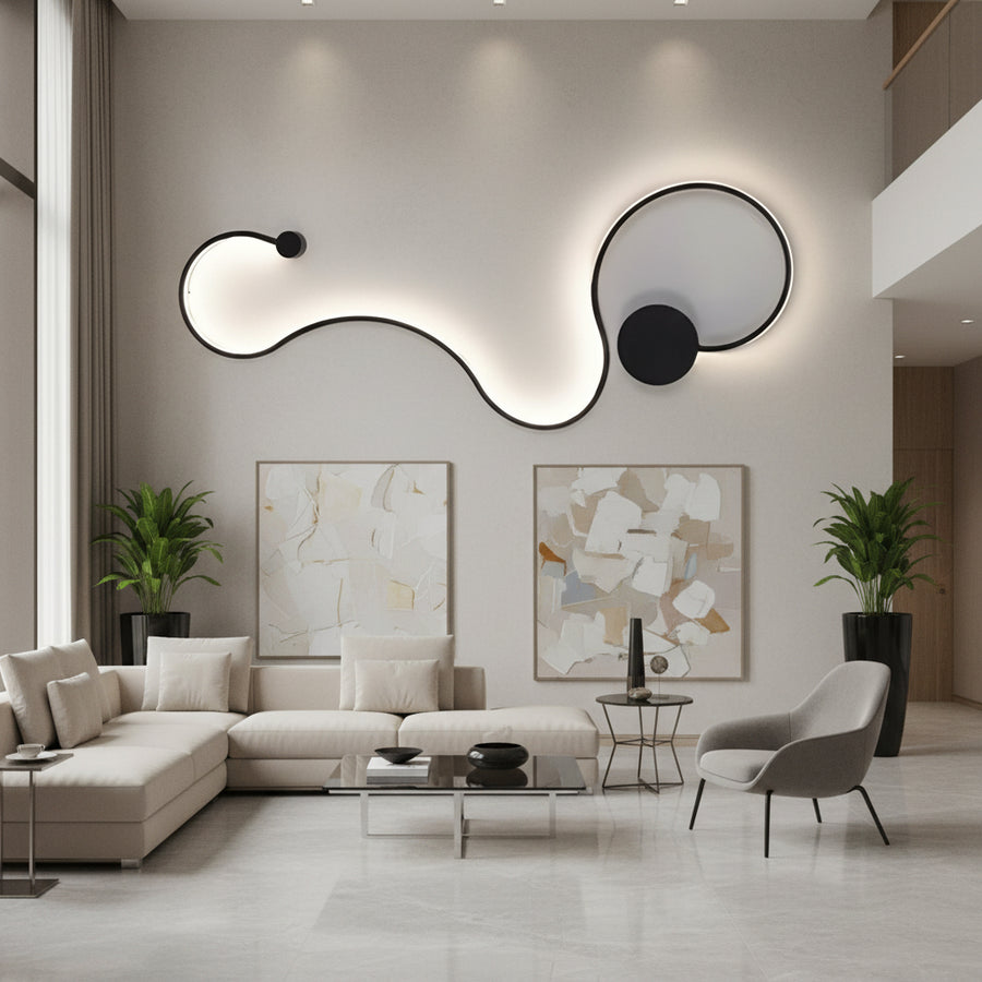 LED wall lamp Delilah 36W Decorative Cold/Warm/Neutral Light Metal and Black Silicone Indoor wall lamps Default Title Alessandro Design