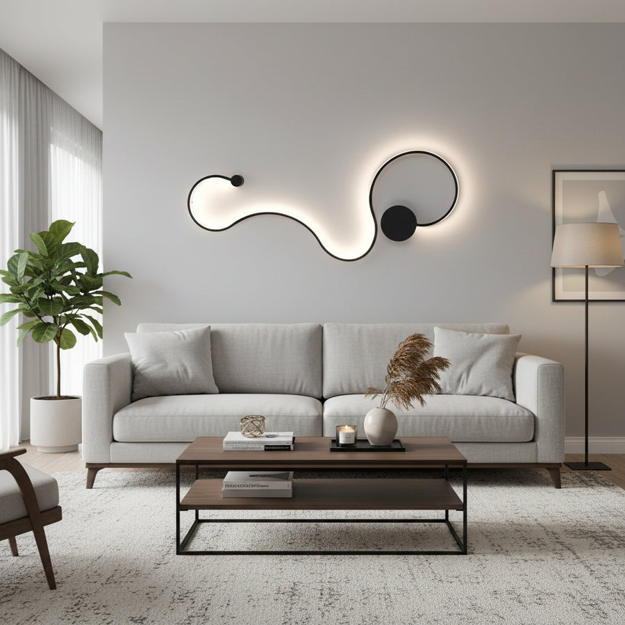 LED wall lamp Delilah 36W Decorative Cold/Warm/Neutral Light Metal and Black Silicone Indoor wall lamps Default Title Alessandro Design