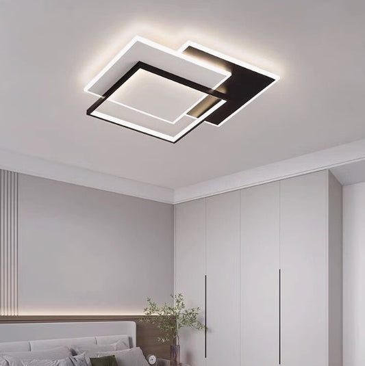 LED chandelier with remote control CHIARA 98W, 3 Squares, Cold/Warm/Neutral light, Dimmable, Black LED chandeliers with remote control Default Title Alessandro Design