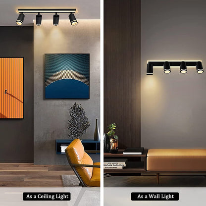 LED Chandelier Ellen 46W Cold/Warm/Neutral Light Adjustable Projector Acrylic and Black Metal LED Chandeliers Default Title Alessandro Design