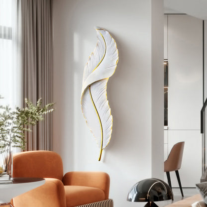 LED Wall Light, Decorative Feather 85CM 31W Cold/Warm/Neutral Light White Gold Indoor Wall Lights Default Title Alessandro Design