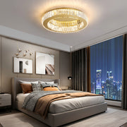 Lustra LED cu telecomanda si cristal VERTUS 18W, 30cm, Cerc, lumina Rece/Calda/Neutra, Dimabila, Auriu Lustre LED cu Telecomanda Default Title Alessandro Design