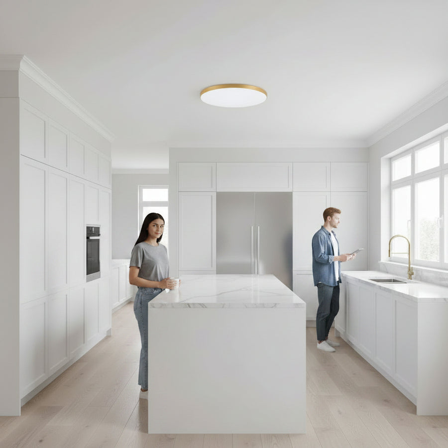 SOLIS LED ceiling light 47cm 48W Cold Light Gold